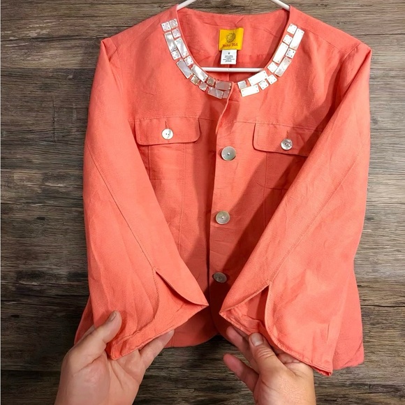 Ruby Rd. Coral Blazer Jacket with Decorative Collar - Picture 8 of 10